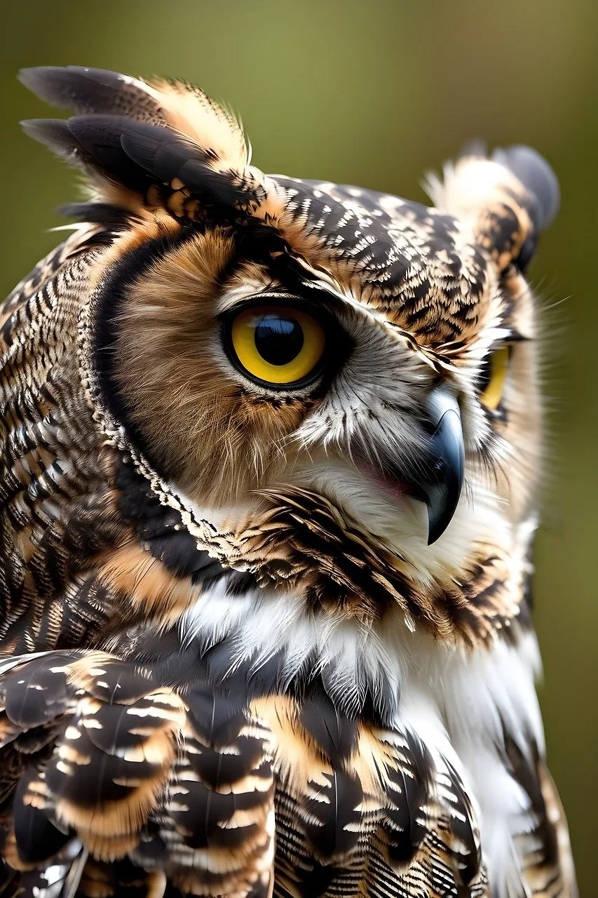 Oehoe (uil), in het wild levend in een Nederlands natuurgebied